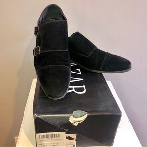 Men’s Black Suede Double Monk Strap Shoes